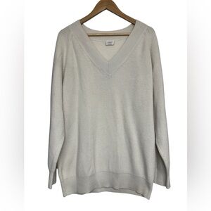 Wilfred Aritzia Ivory Merino Wool Blend V-Neck Sweater Women’s Large